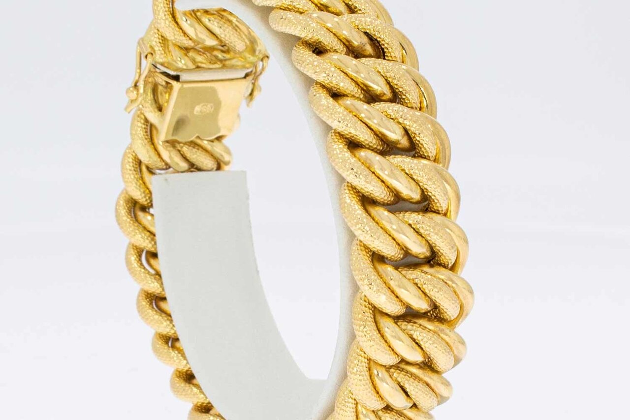 18 karaat brede gouden armband - 20,4 cm