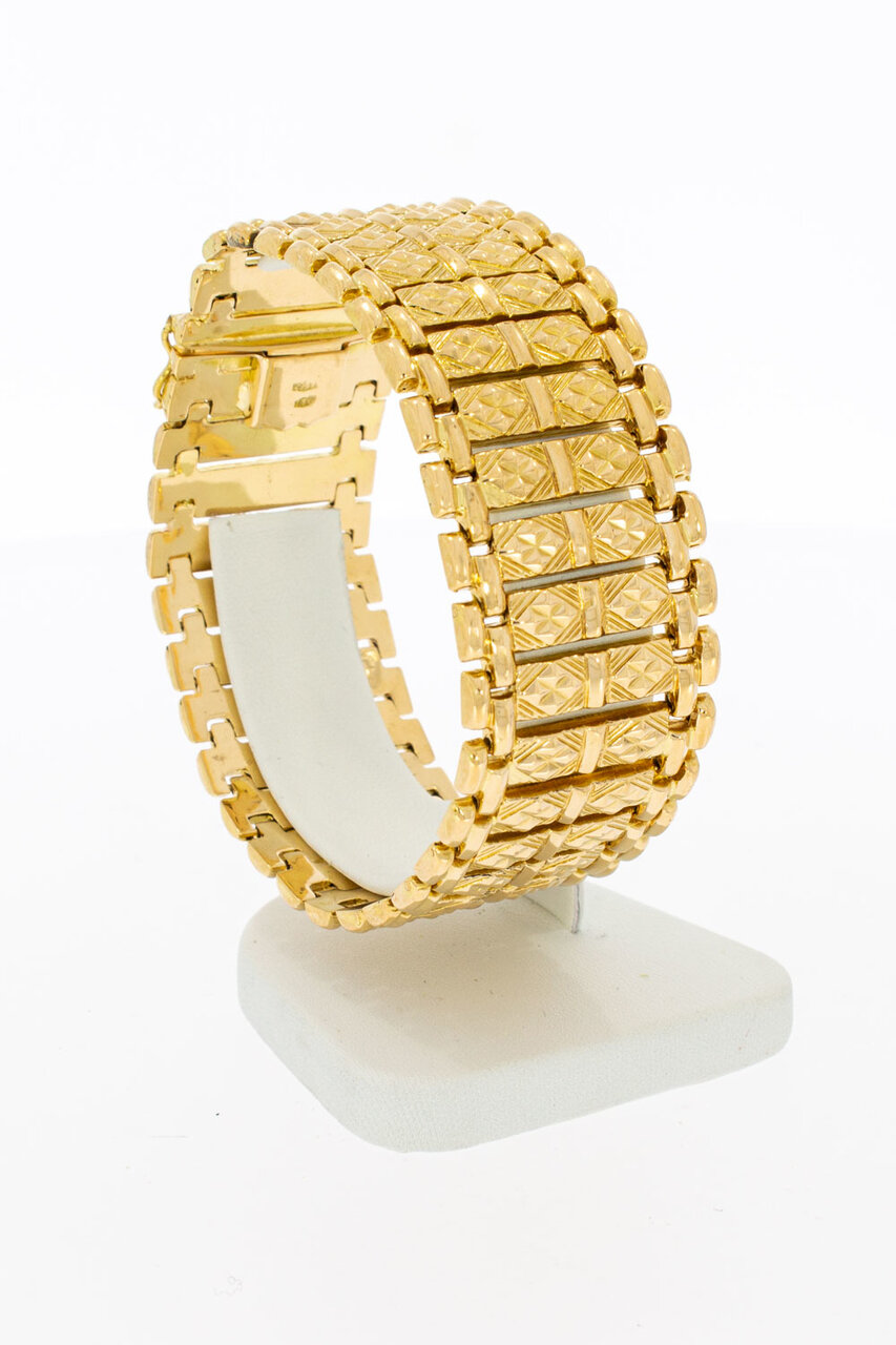 Vintage brede gouden armband 18 karaat - 18,8 cm