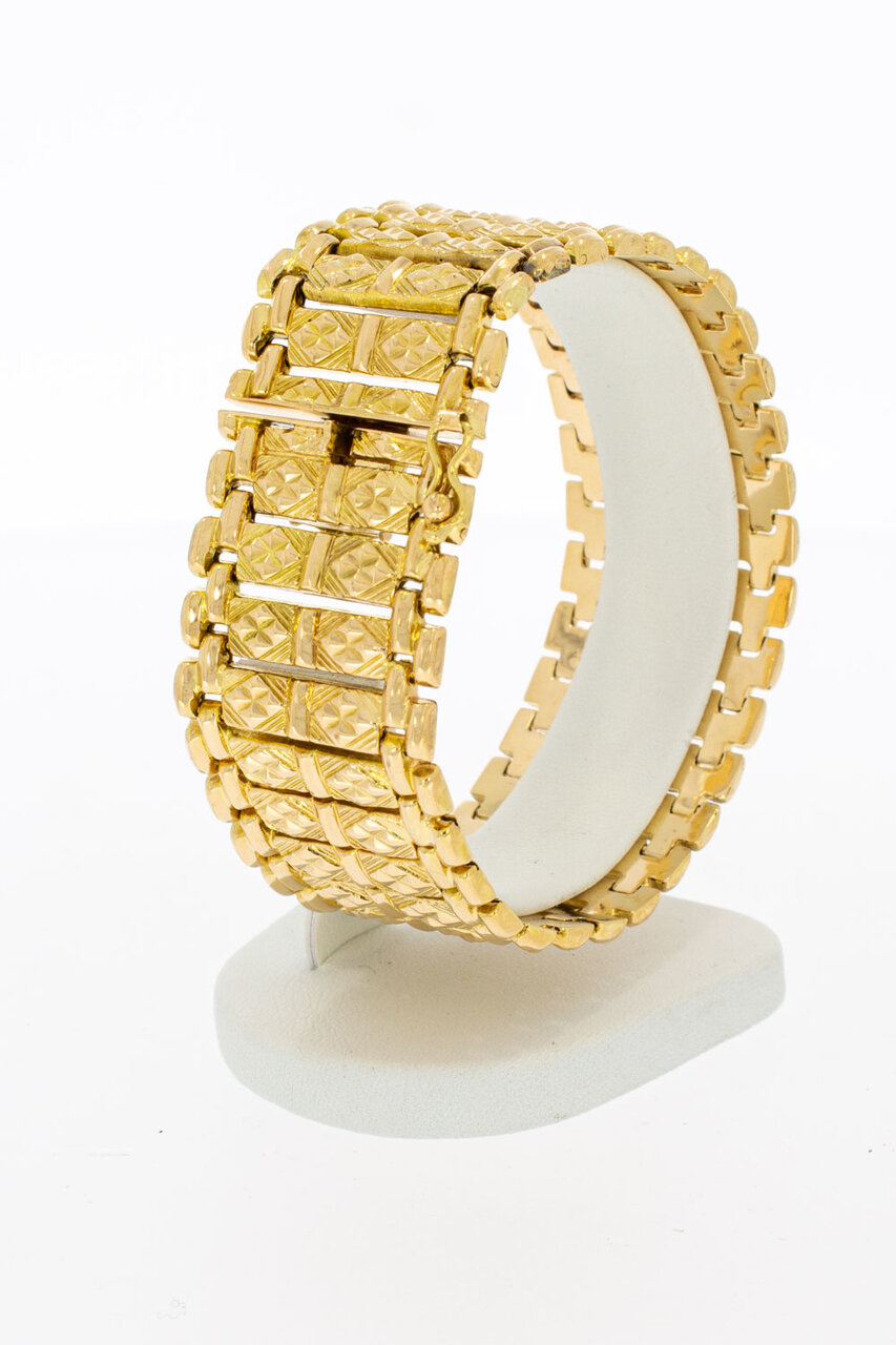 Vintage brede gouden armband 18 karaat - 18,8 cm