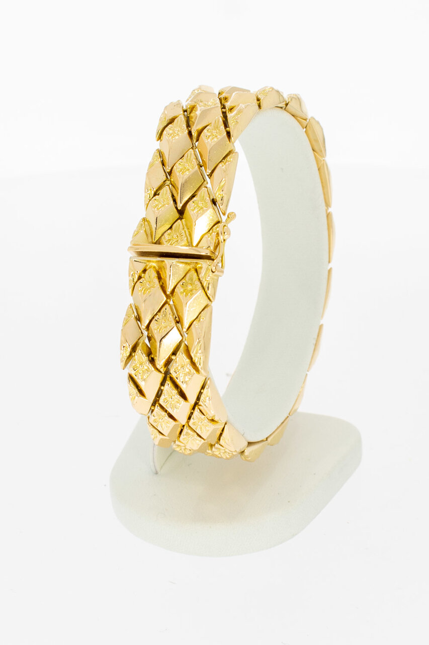 18 Karaat geel gouden vintagearmband - 19,5 cm