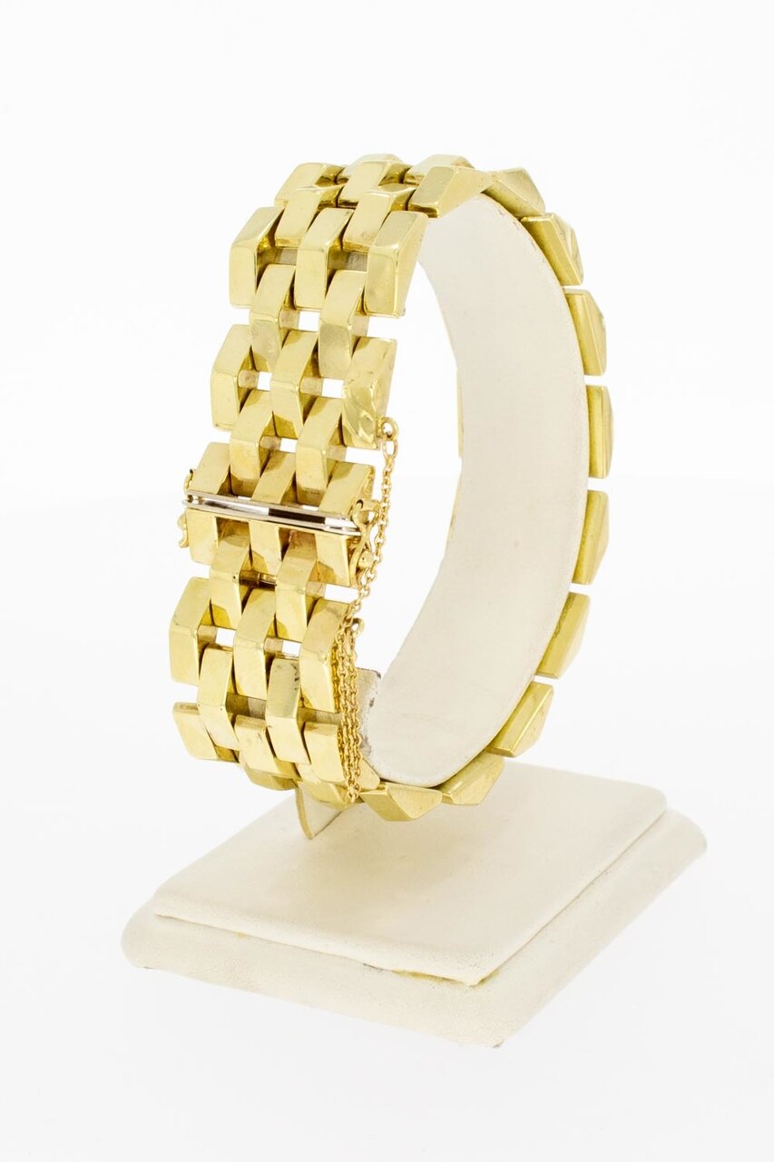 14 Karaat brede Staafjes armband - 20,3 cm