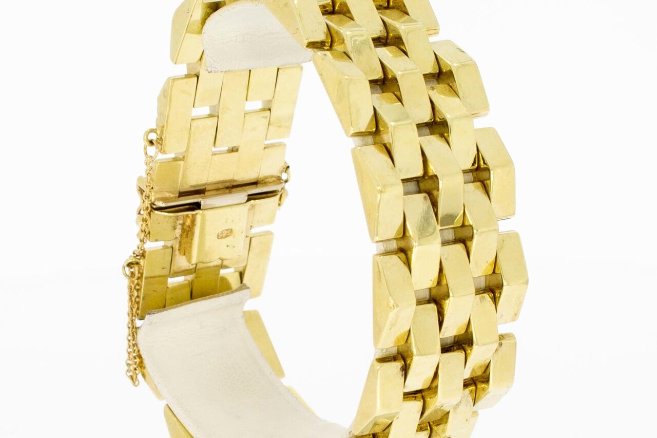 14 Karaat brede Staafjes armband - 20,3 cm