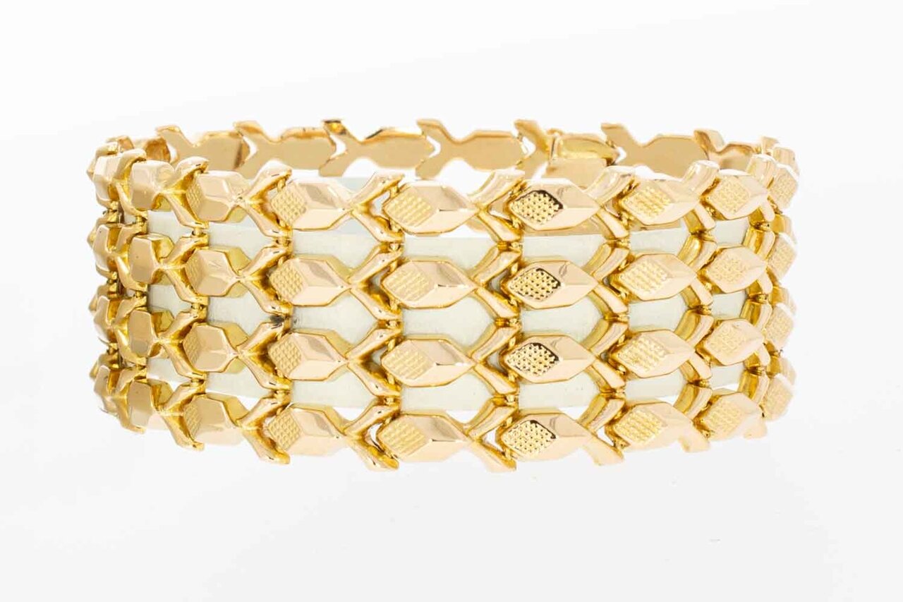 Vintage brede ros&eacute;gouden armband 18 karaat - 19,1 cm (36,1 g)