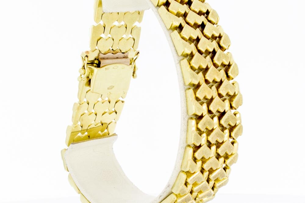 14 Karaat brede Vintage armband - 21 cm