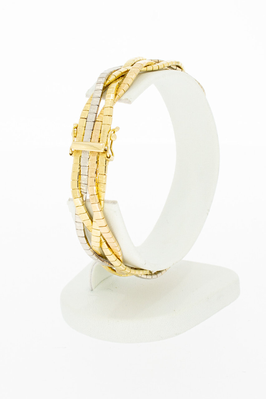 Gevlochten armband 18 Karaat goud - 19,1 cm