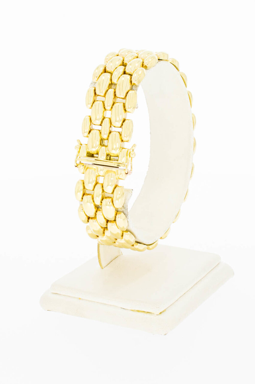 14 Karaat gouden brede Tank armband - 19,1 cm