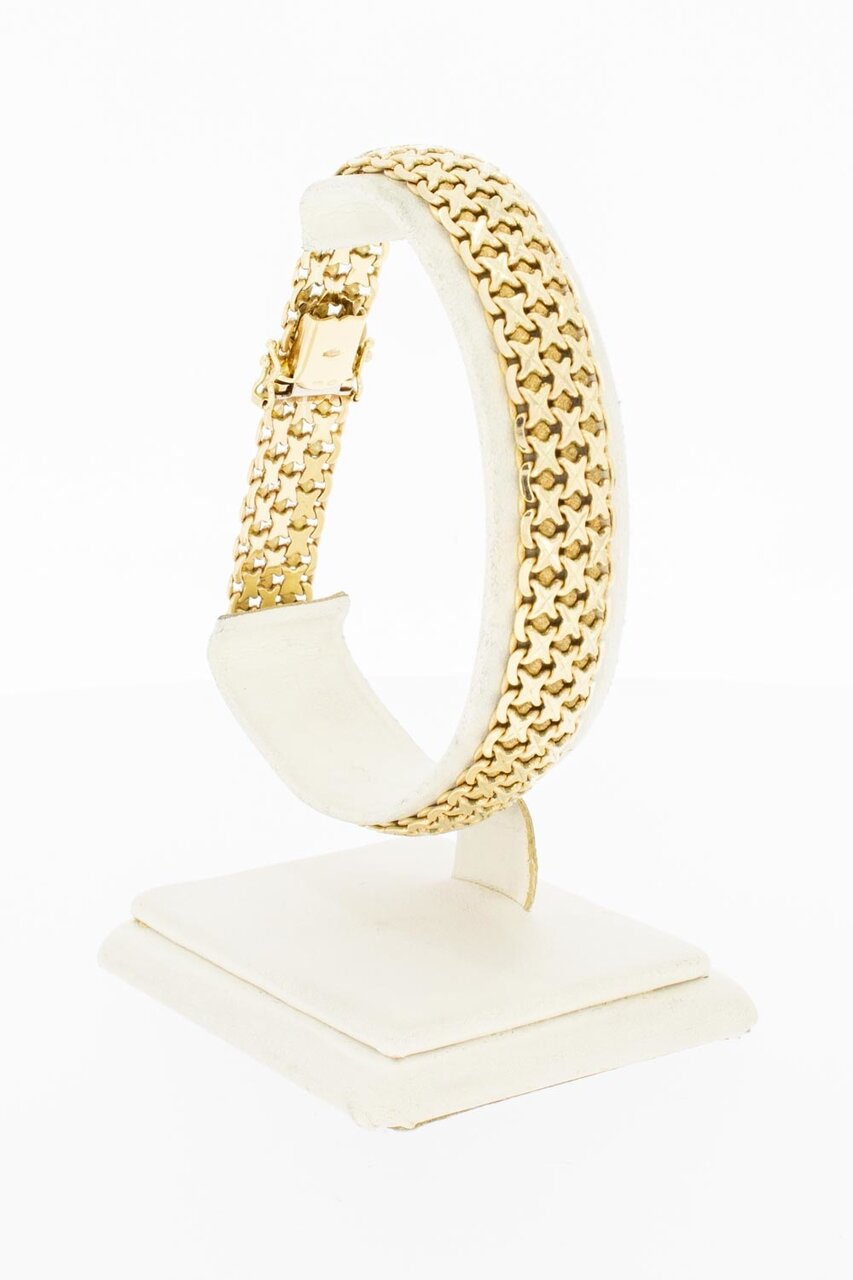 14 Karaat goud brede armband - 19,2 cm