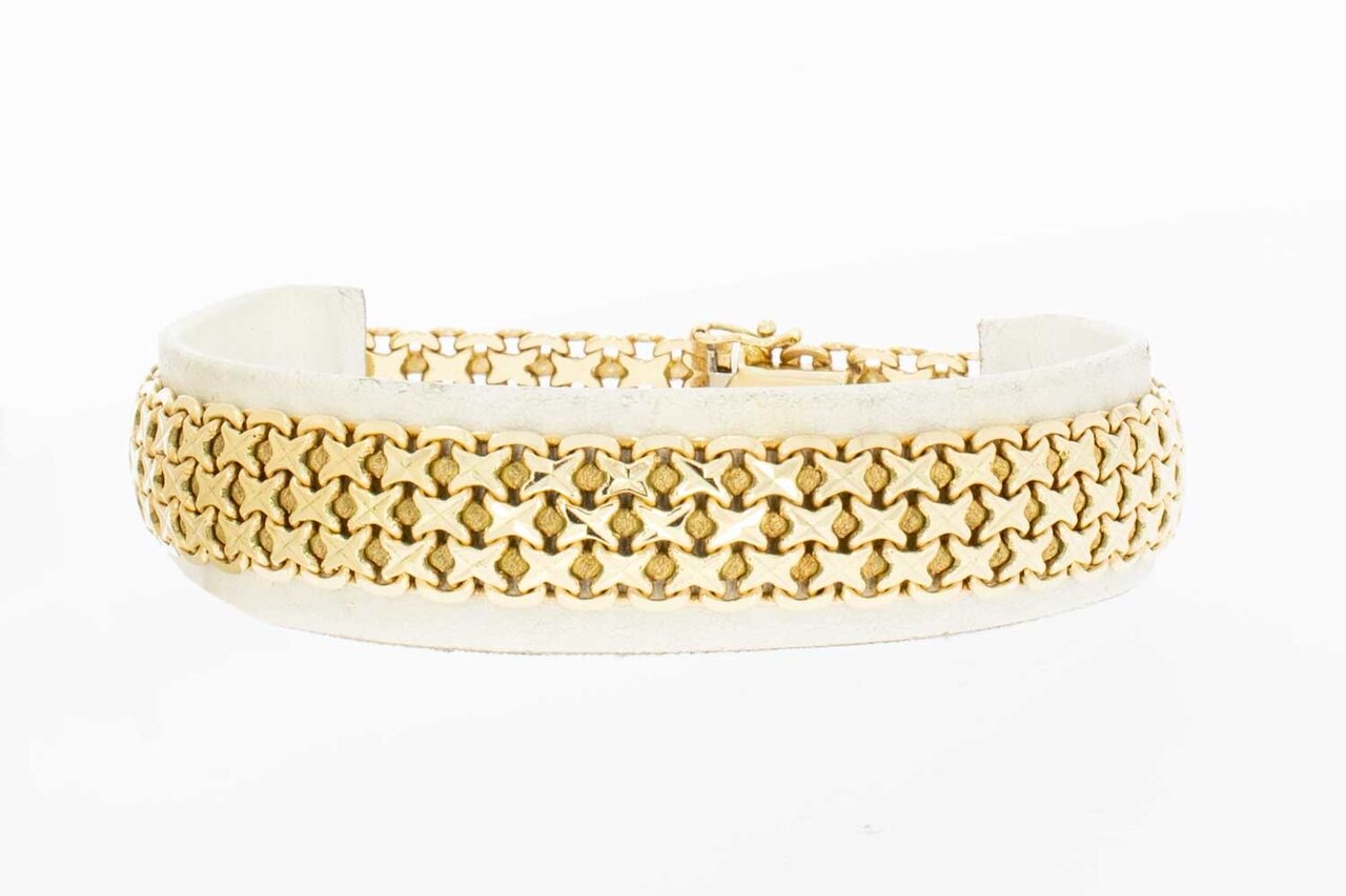 14 Karaat goud brede armband - 19,2 cm