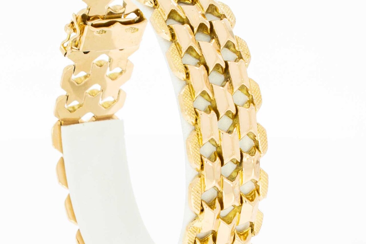 18 Karaat gouden brede armband - 20,1 cm