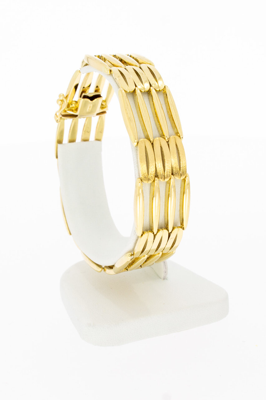 18 Karaat brede Staafjes armband - 20,1 cm