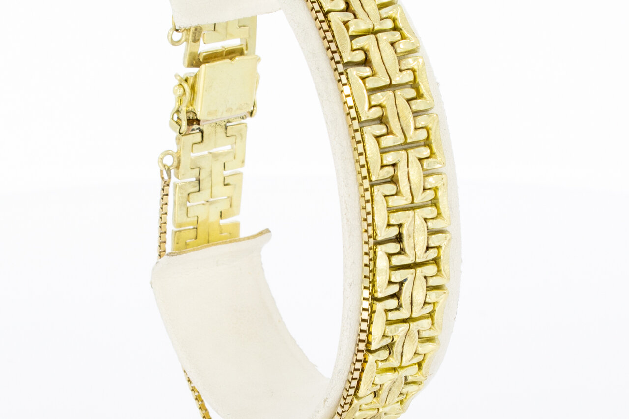 14 karaat gouden Staafjes armband - 19,1 cm