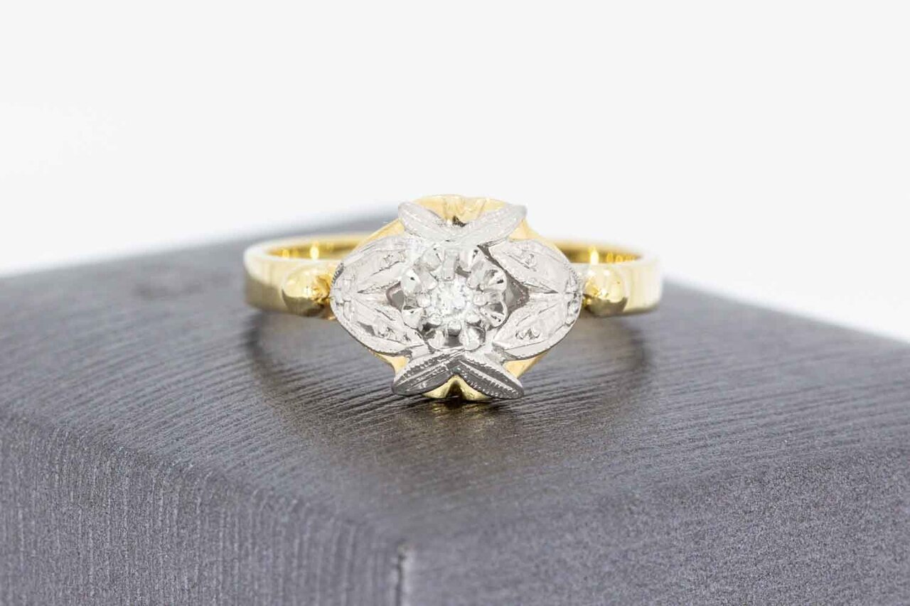 14 Karaat gouden diamant ring - 18 mm