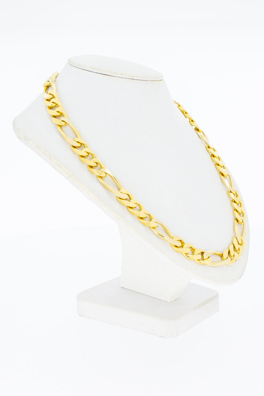 18 Karaat gouden Figaro mannen ketting - 47,6 cm