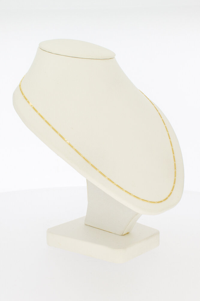 Gouden 14 karaat Figaro ketting - 45 cm