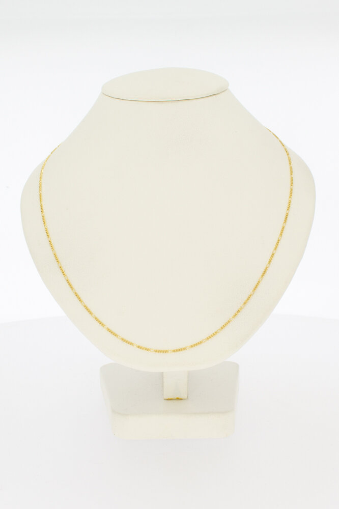 Gouden 14 karaat Figaro ketting - 45 cm