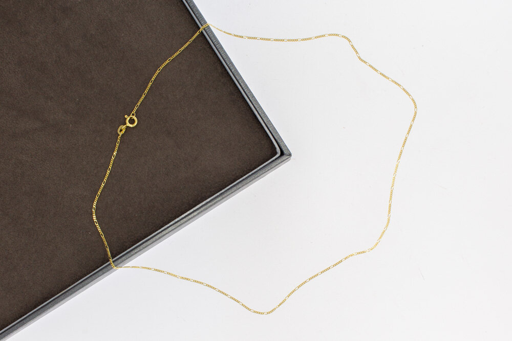 Gouden 14 karaat Figaro ketting - 45 cm