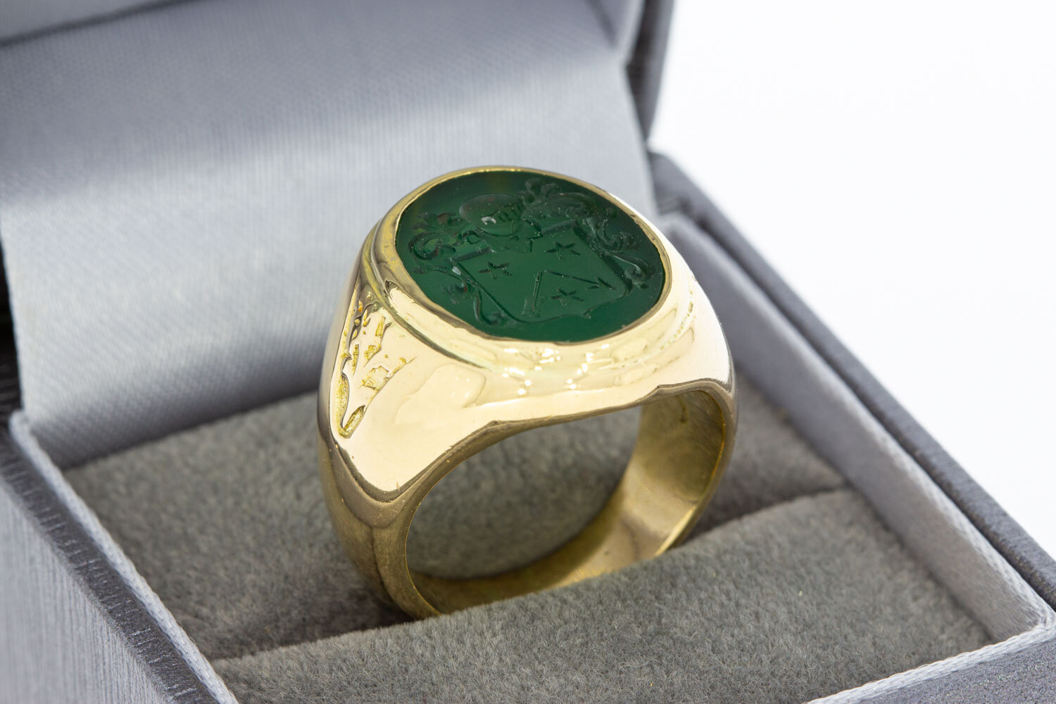 Gouden zegelring heren 18 karaat - 17,8 mm