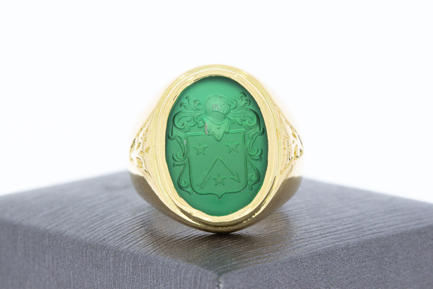 Gouden zegelring heren 18 karaat - 17,8 mm