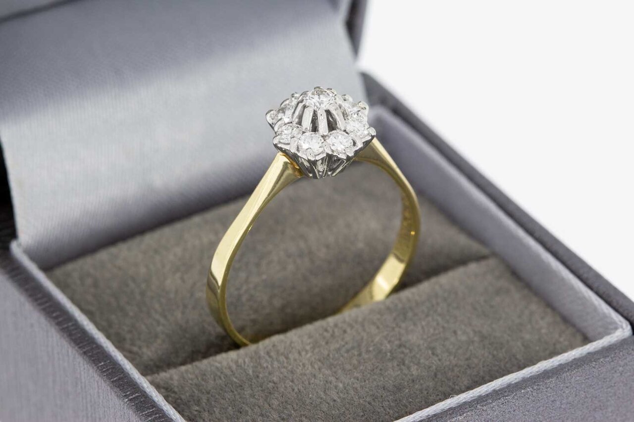 Bicolor 14 Karaat diamant ring - 19,8 mm