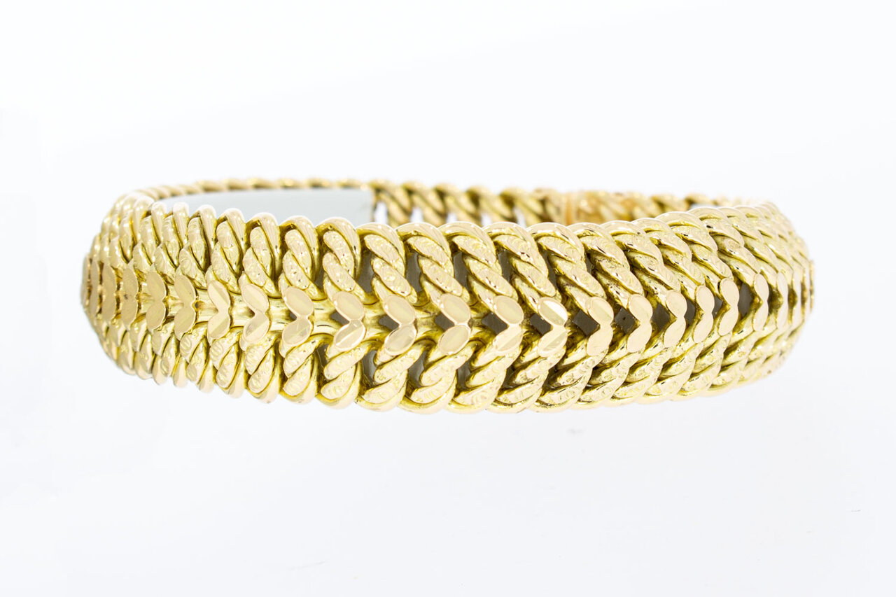 Gevlochten 18 Karaat goudenarmband - 20,6