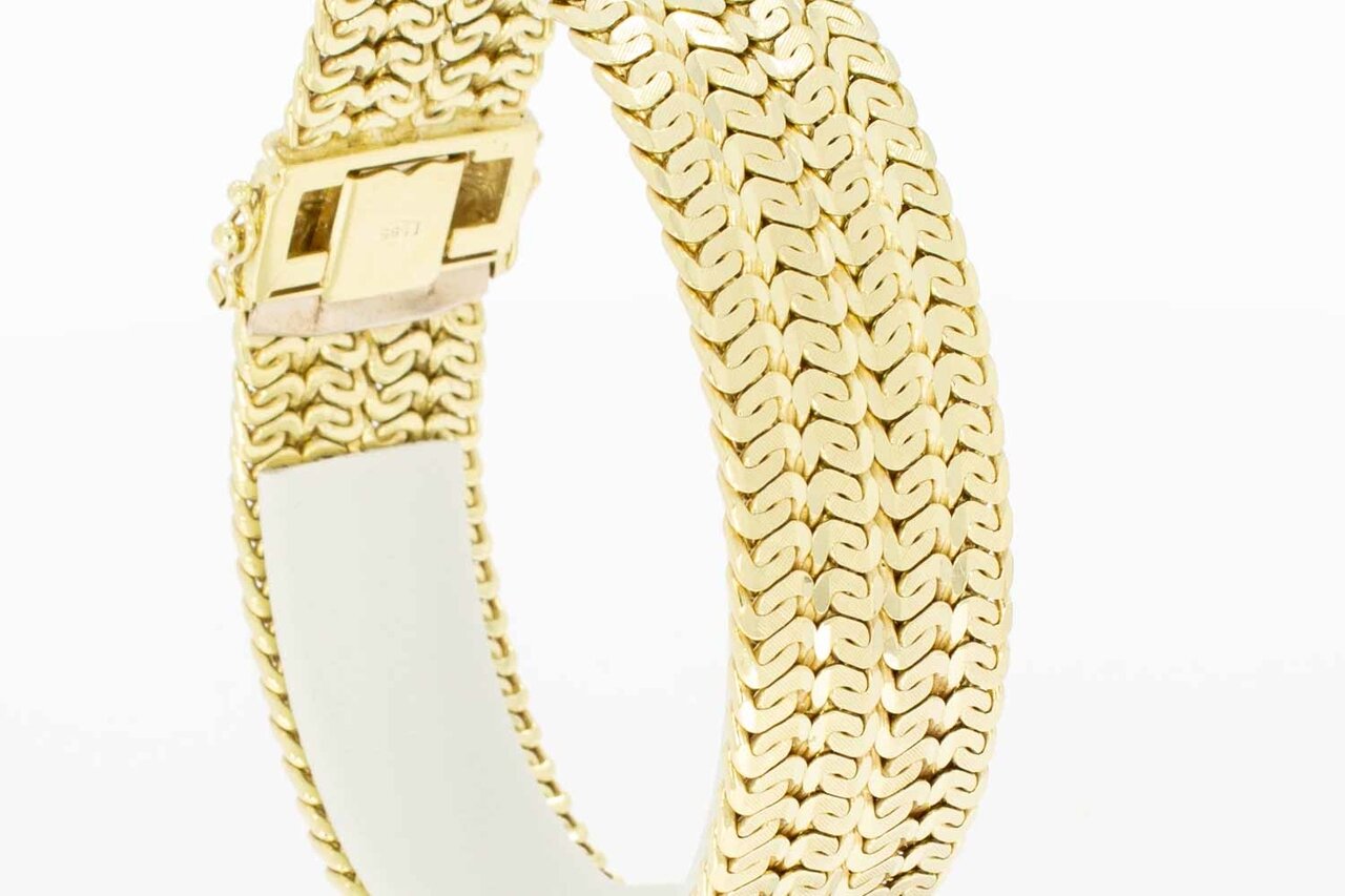 Brede armband 14 Karaat goud - 19,9 cm