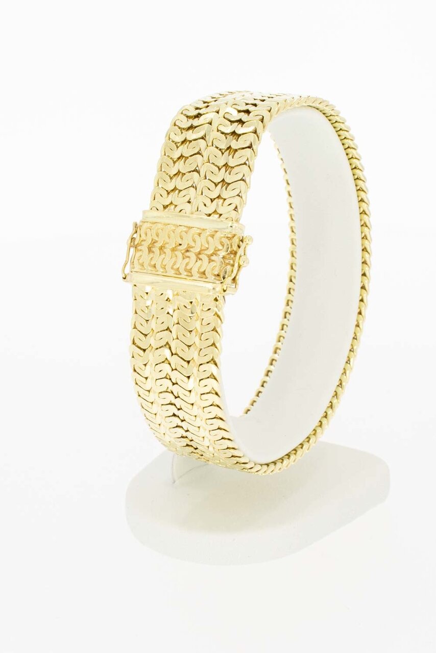 Brede armband 14 Karaat goud - 19,9 cm