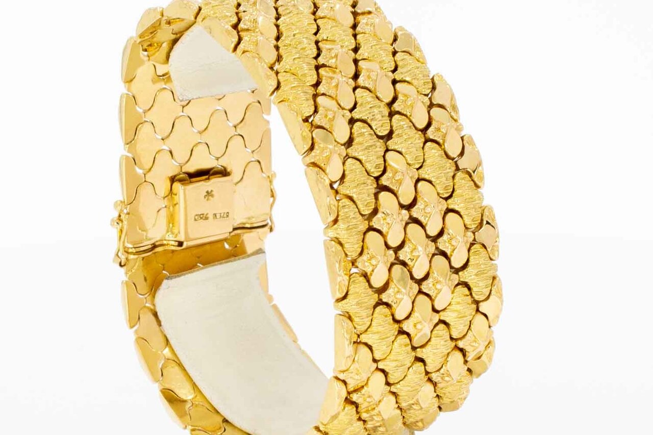 Vintage brede gouden armband 18 karaat - 19 cm (53,8 g)