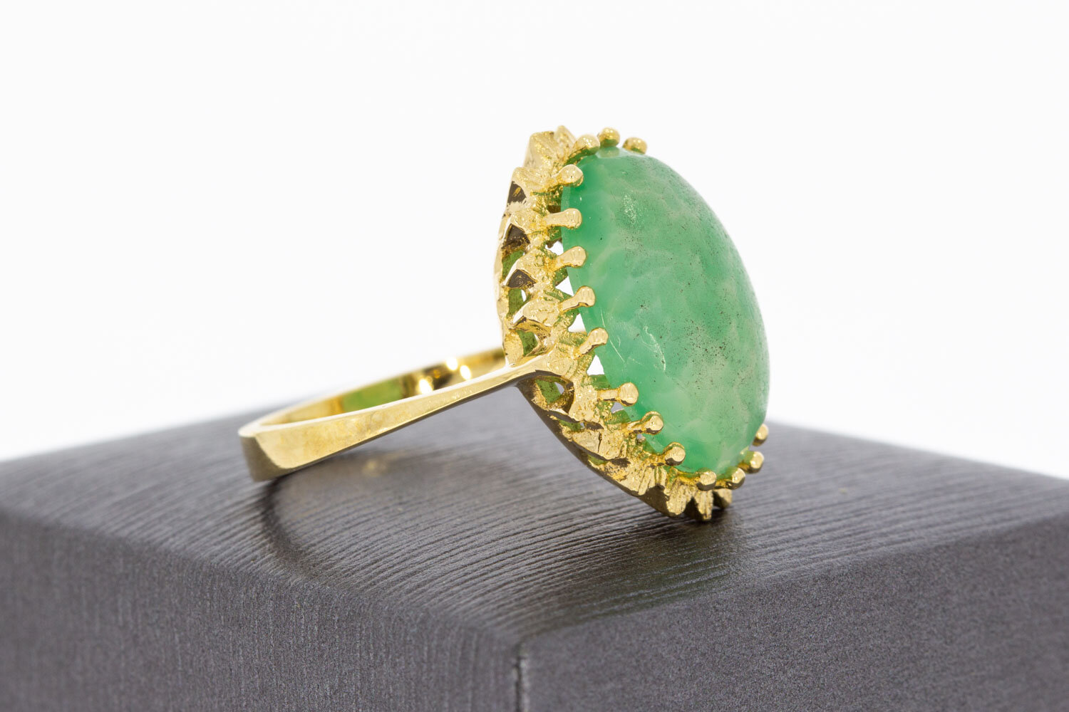 14 Karaat Vintage Aventurijn ring - 19,2 mm