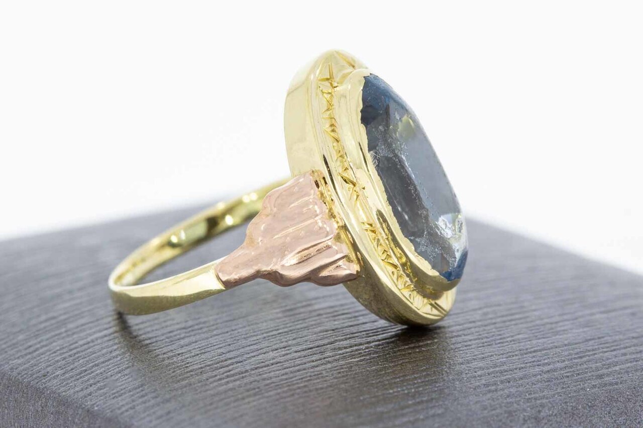 14 Karaat Vintage Aquamarijn ring - 16,9 mm