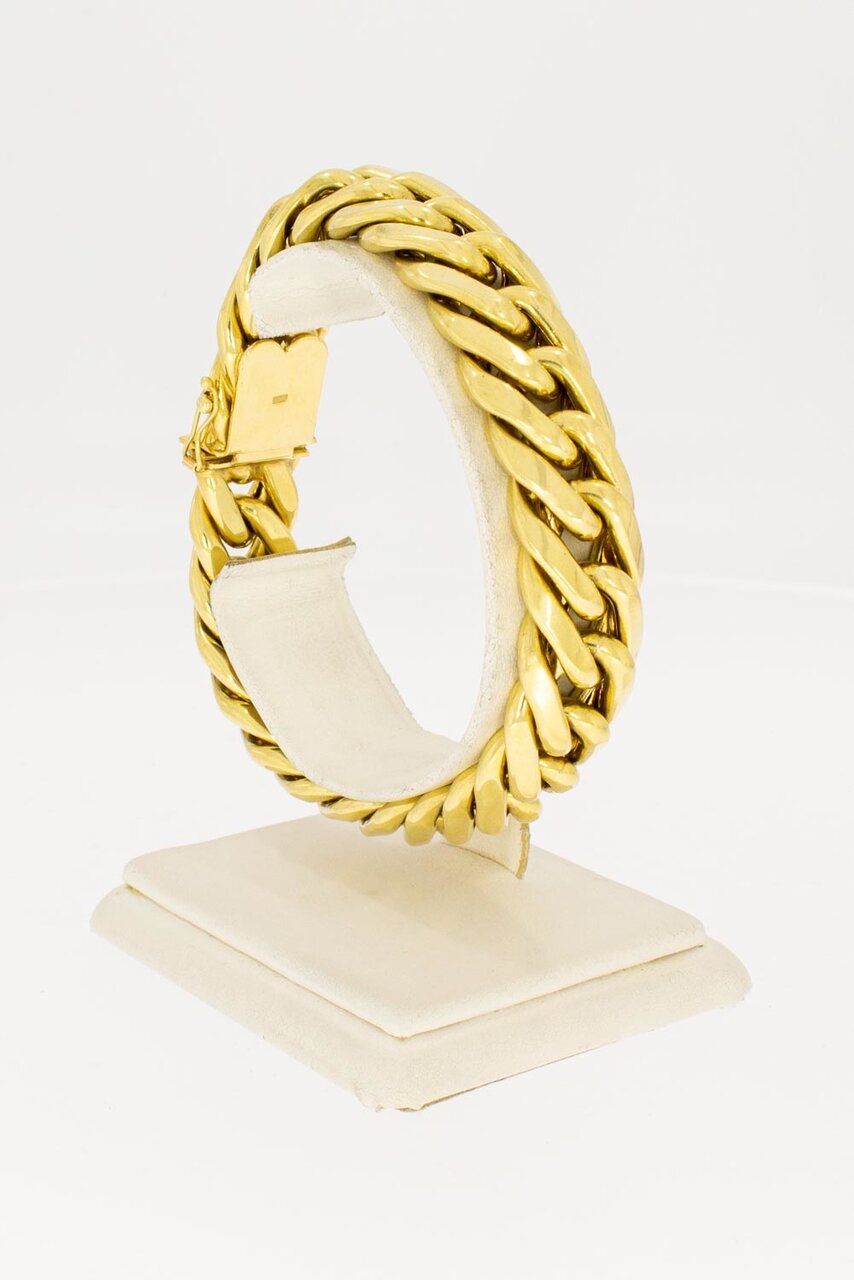 Brede Gourmet armband 18 Karaat  goud - 21,7 cm