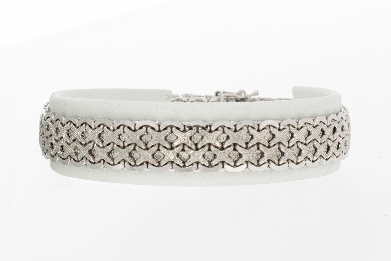 Vintage witgouden gevlochten armband 18 karaat - 18,7 cm