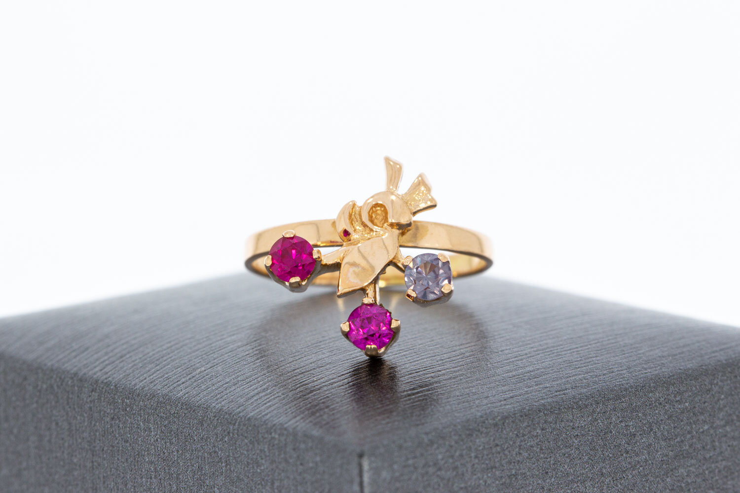 Edelsteen dames ring 14 karaat goud - 17,5 mm