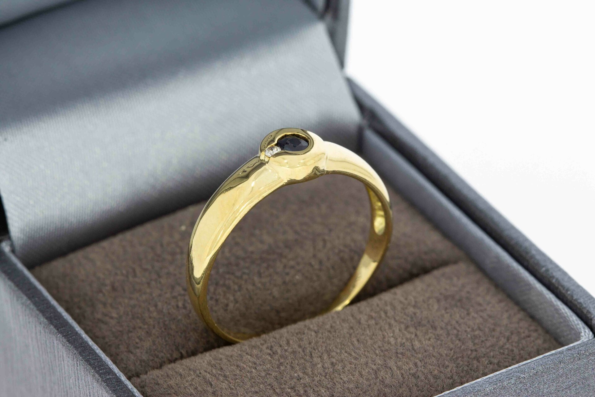Edelsteen goud ring dames 18 karaat - 19,4 mm