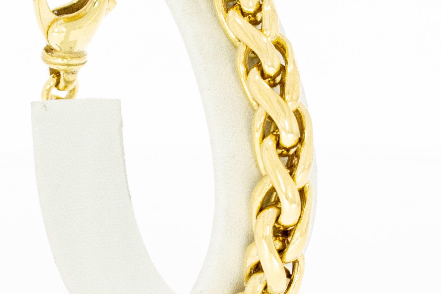 Brede gouden vossenstaart armband 18 karaat - 20,1 cm