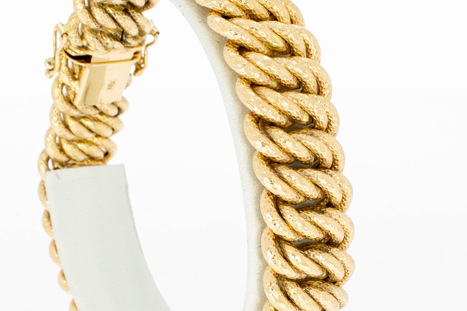 Gevlochten 18 karaat brede Armband - 20,7 cm