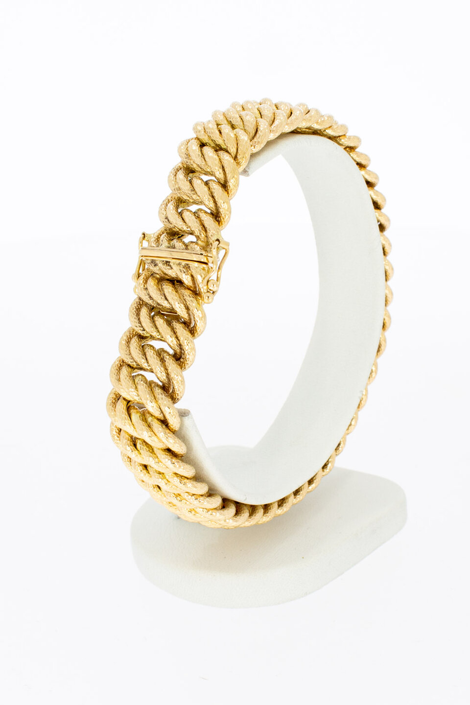 Gevlochten 18 karaat brede Armband - 20,7 cm