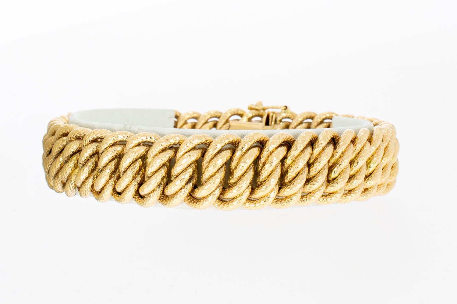 Gevlochten 18 karaat brede Armband - 20,7 cm