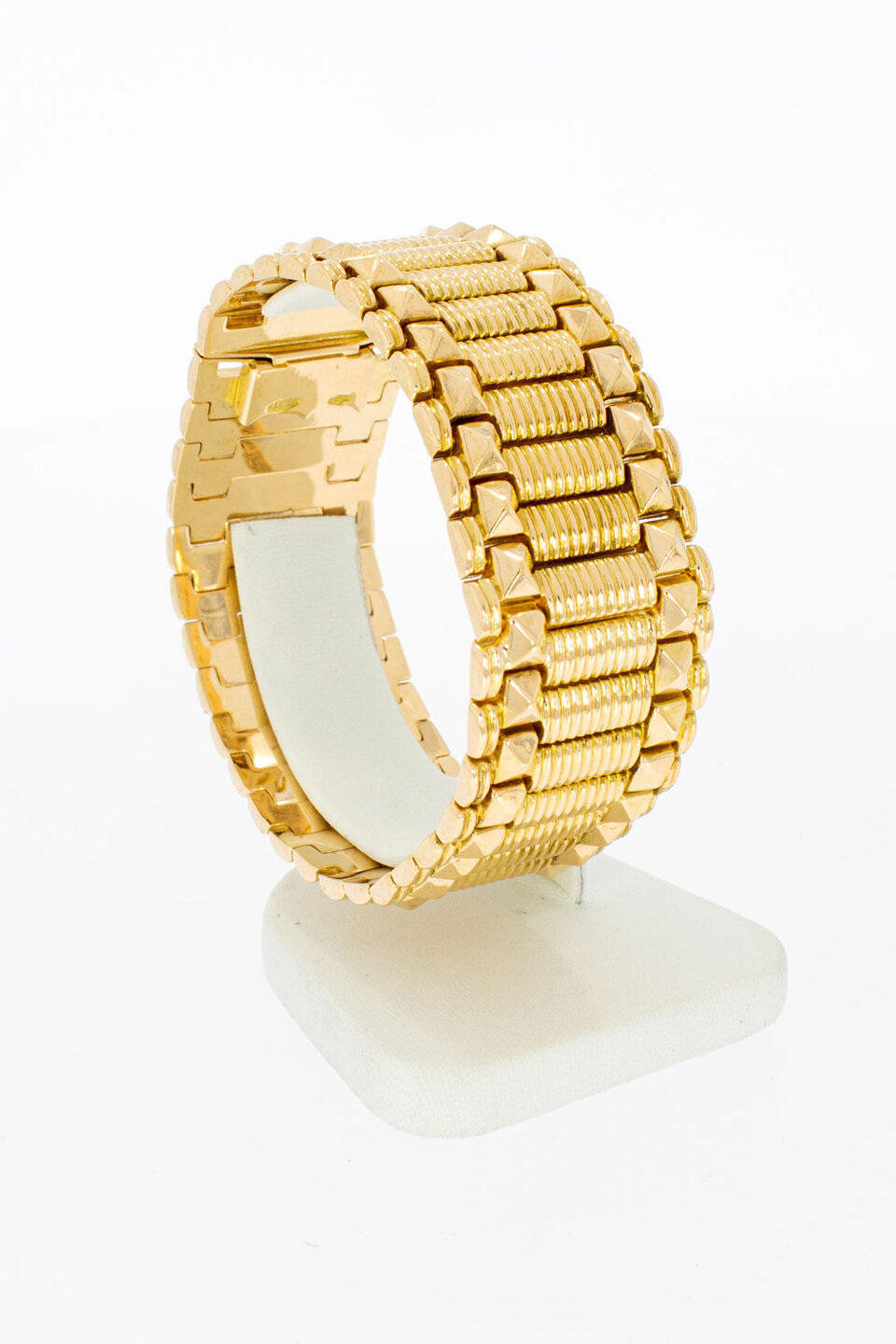 Vintage brede ros&eacute;gouden armband 18 karaat - 18,9 cm