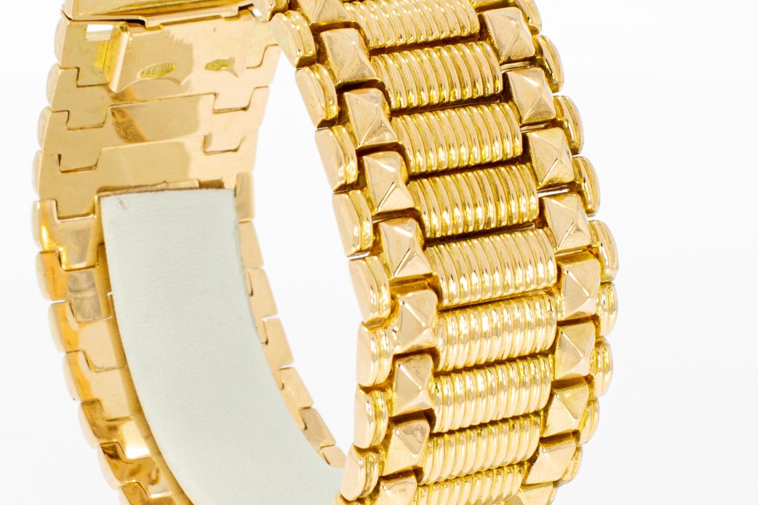 Vintage brede ros&eacute;gouden armband 18 karaat - 18,9 cm