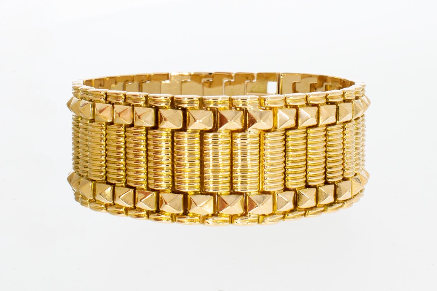 Vintage brede ros&eacute;gouden armband 18 karaat - 18,9 cm