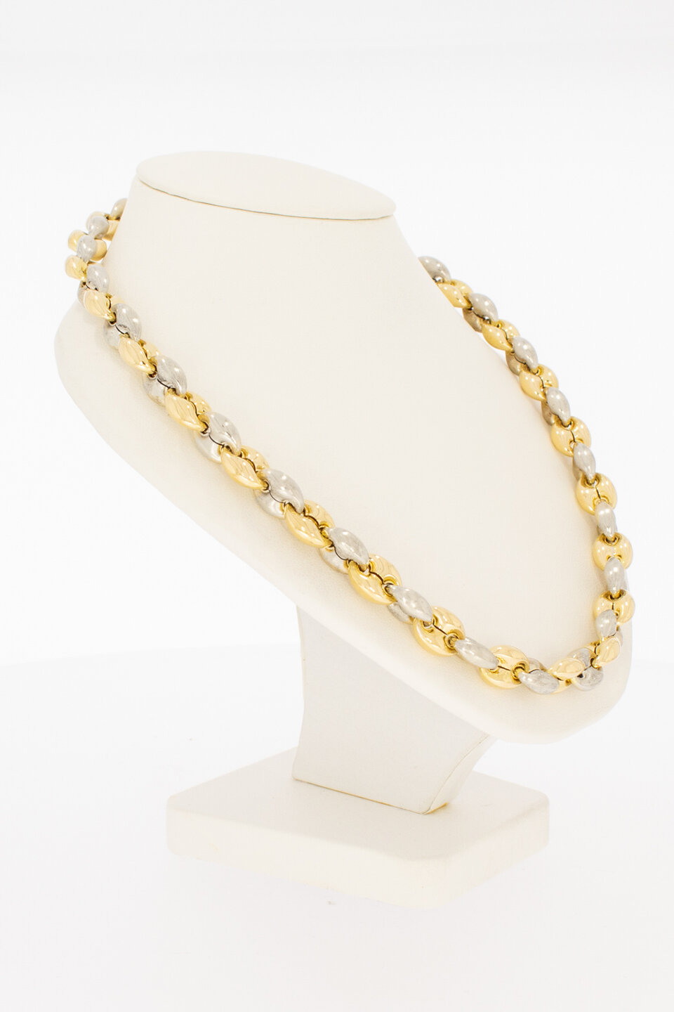 19 karaat bicolor gouden Anker dames Collier - 43 cm