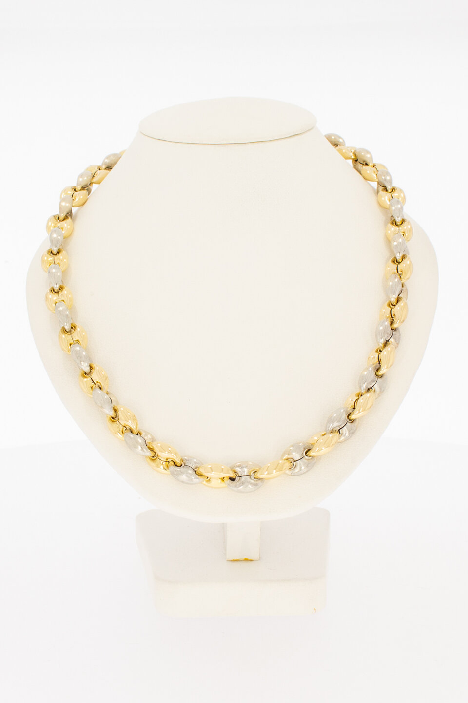 19 karaat bicolor gouden Anker dames Collier - 43 cm