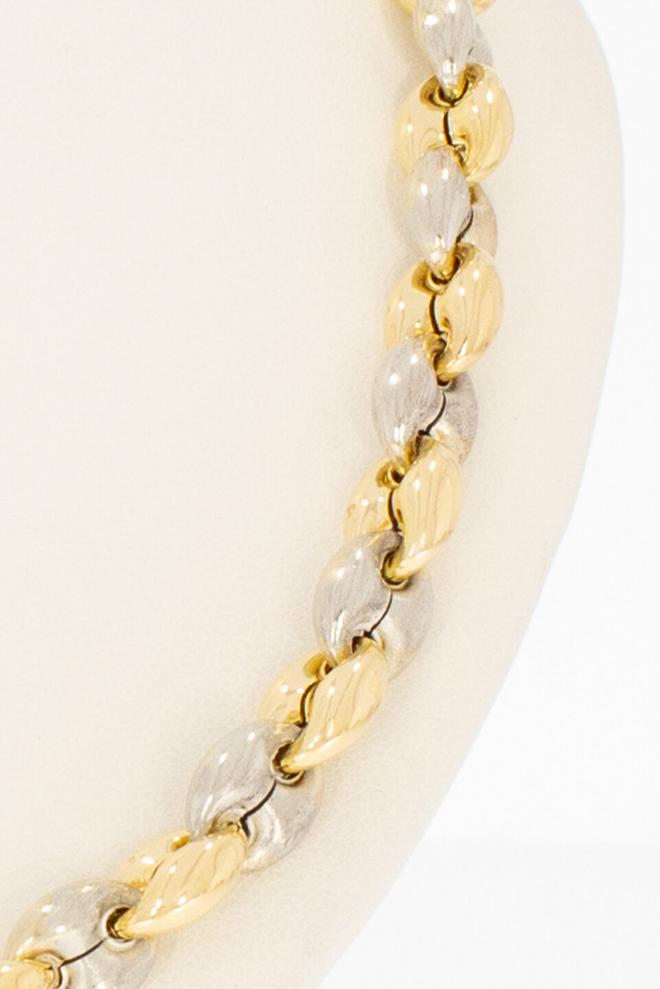 19 karaat bicolor gouden Anker dames Collier - 43 cm
