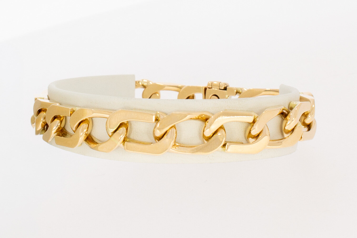 Gourmet herenarmband 18 karaat goud - 21 cm