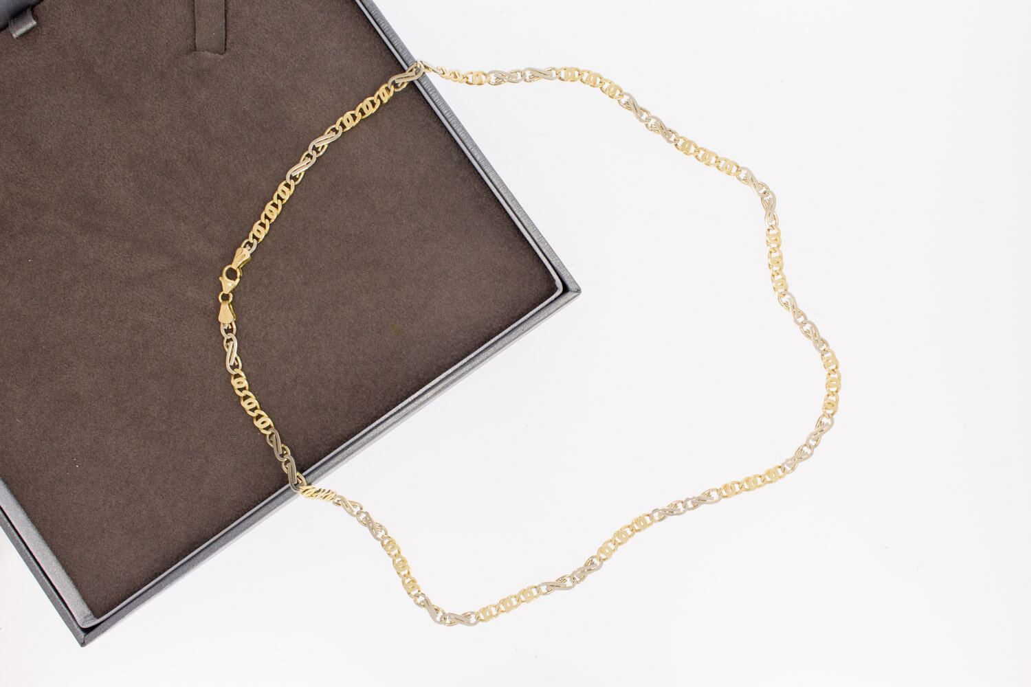 Infinity ketting 14 karaat bicolor goud - 61,8 cm