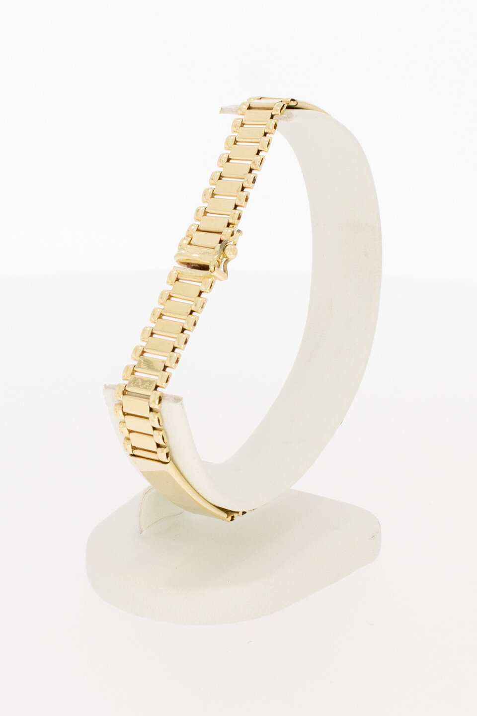 Plaatjes herenarmband 14 karaat goud - 20,8 cm