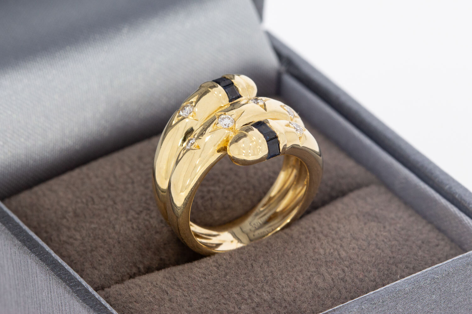 14 karaat geelgouden damesring - 14,2  mm
