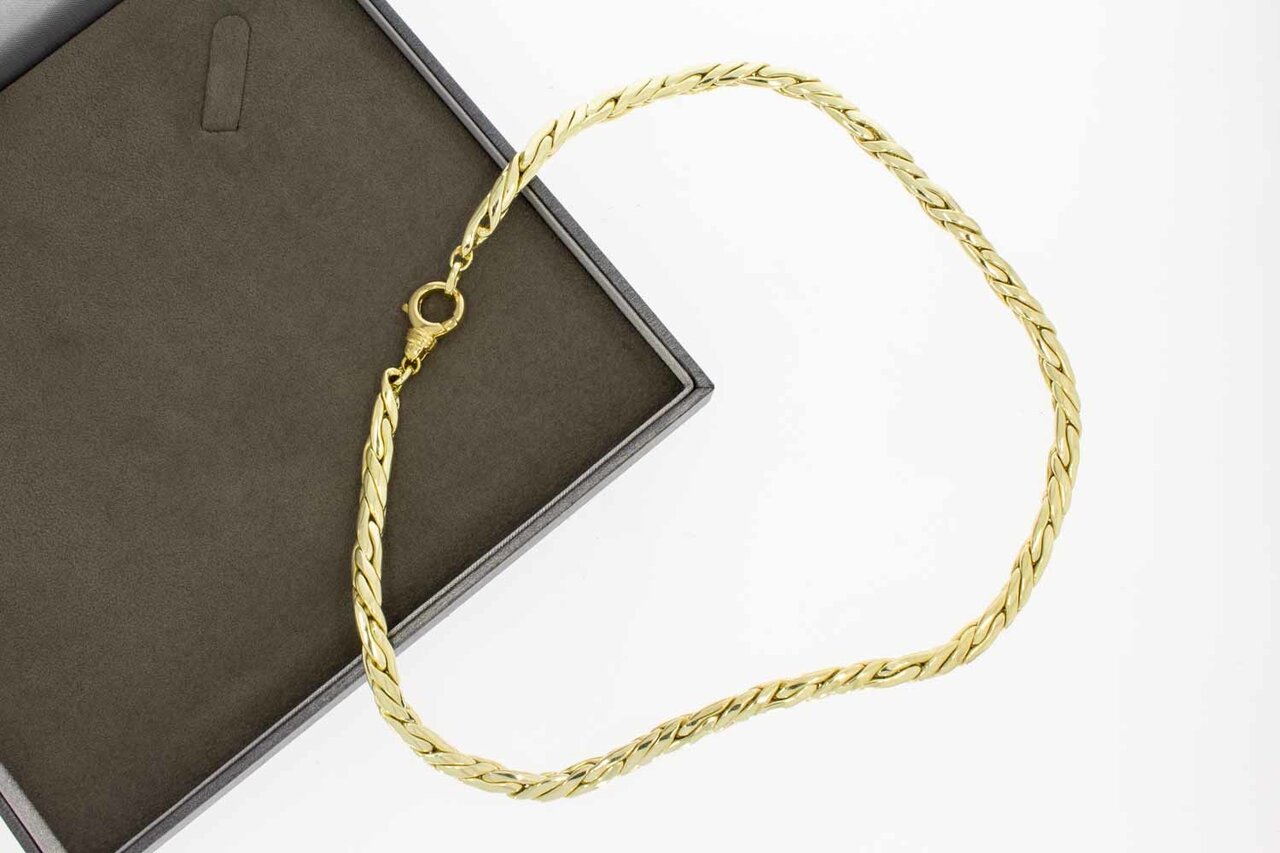 Vossenstaart ketting goud 14 karaat - 46,5 cm
