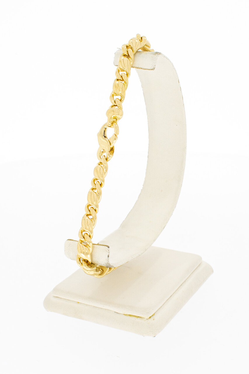 Gouden armband heren 18 karaat - valkoog, 24,1 cm
