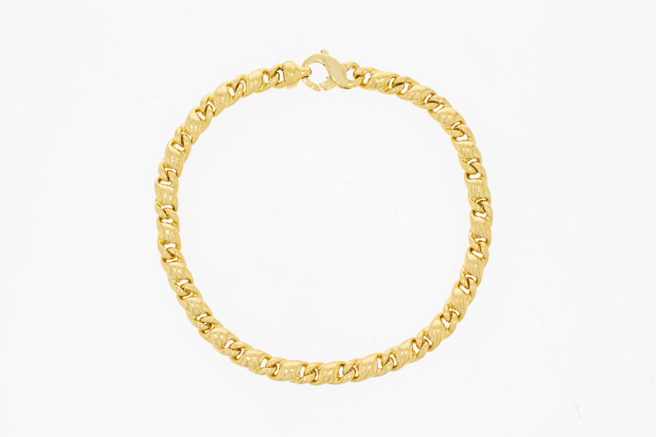 Gouden armband heren 18 karaat - valkoog, 24,1 cm